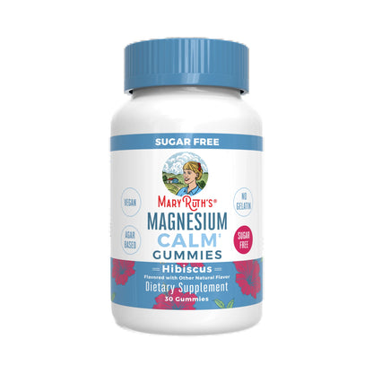 Adult Magnesium Calm Gummies for Bone and Joint Health, Mineral Supplements, Hibiscus, 30 Count