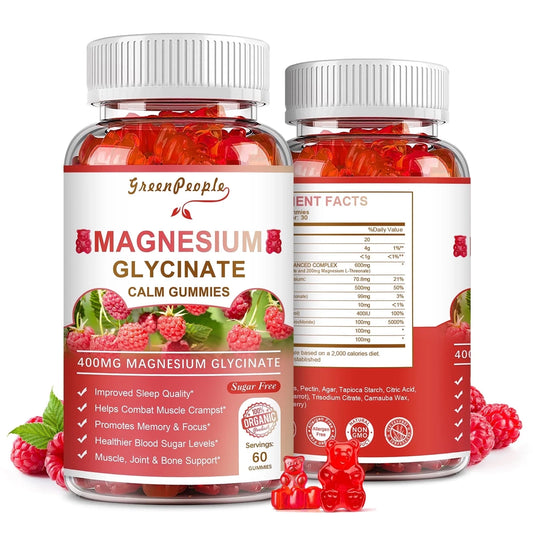 Magnesium Gummies 400Mg - 120 Ct (2 Pack) | Magnesium Glycinate Supplements for Relaxation, Stress Relief, and Sleep for Adults