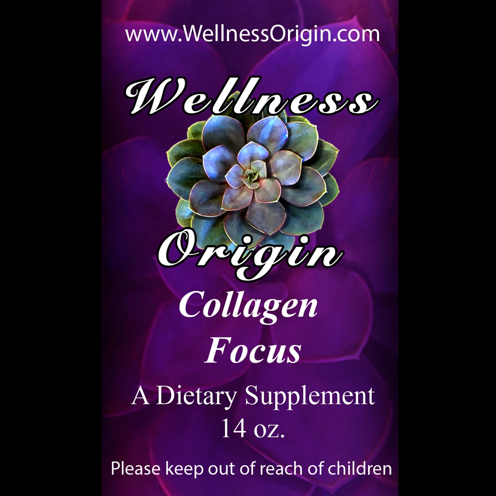 Collagen Focus |  Natural Hair Growth, Skin Care, Nail Care Supplement, 14 Oz