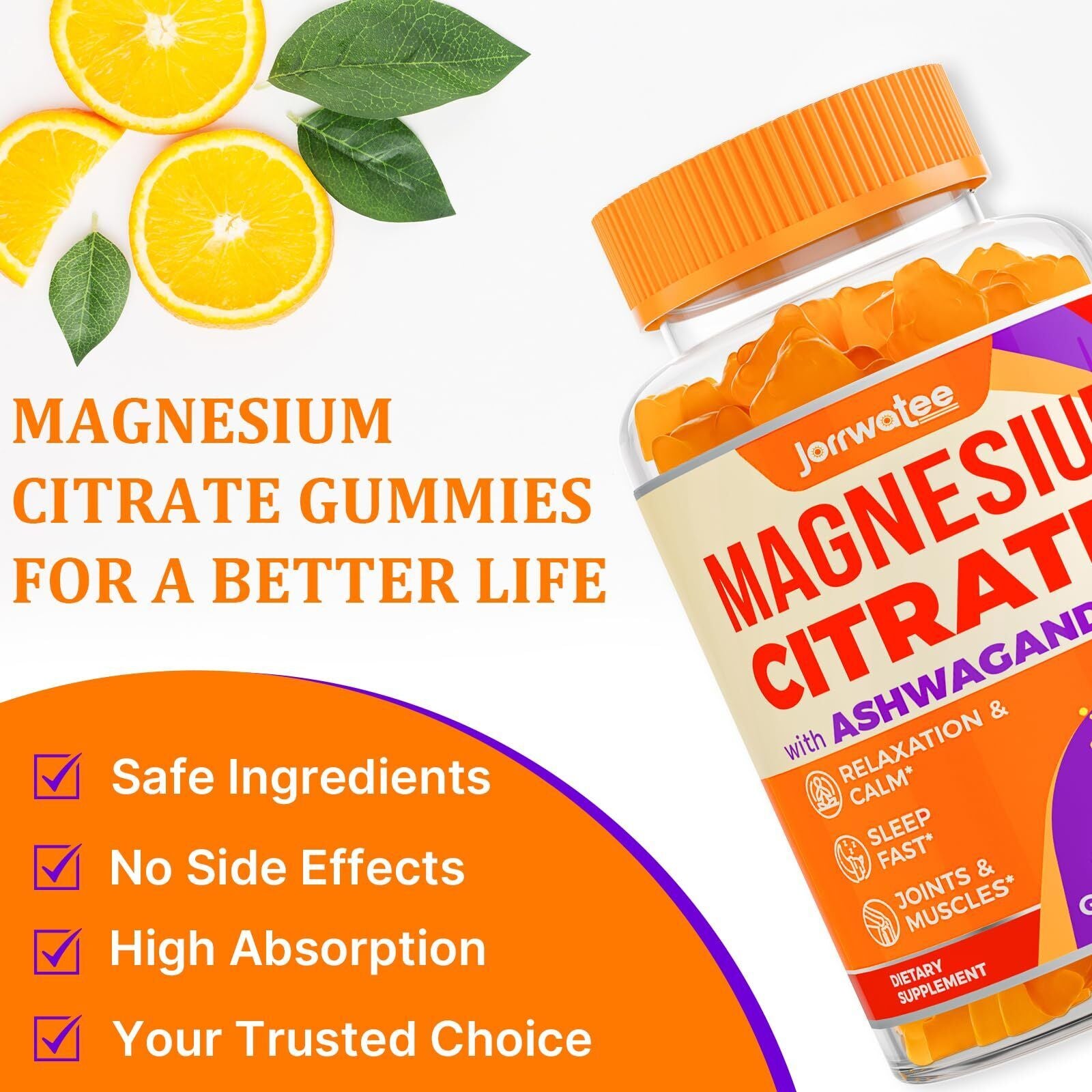 Magnesium Citrate Gummies 2000Mg - Magnesium Citrate + Ashwagandha & L-Theani...