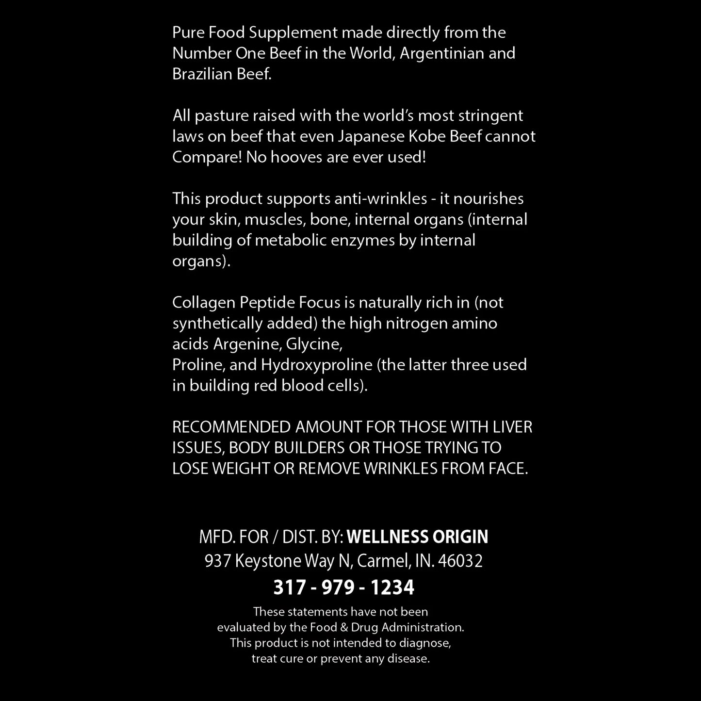Collagen Focus |  Natural Hair Growth, Skin Care, Nail Care Supplement, 14 Oz