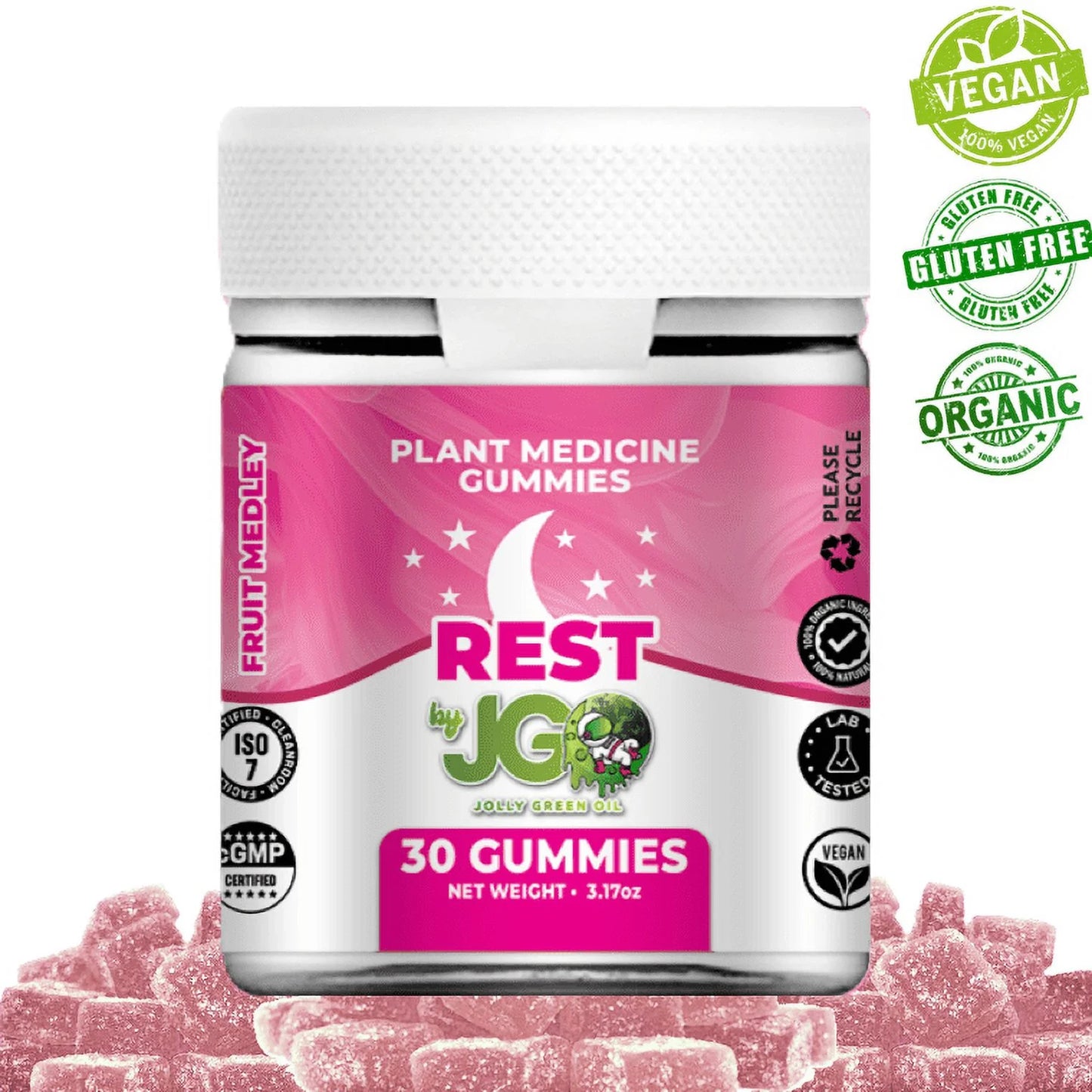 Rest Complex™ Vegan Gummies, 15000 Mg, 30 Count - with Reishi, Valerian Root, Chamomile, Passionflower