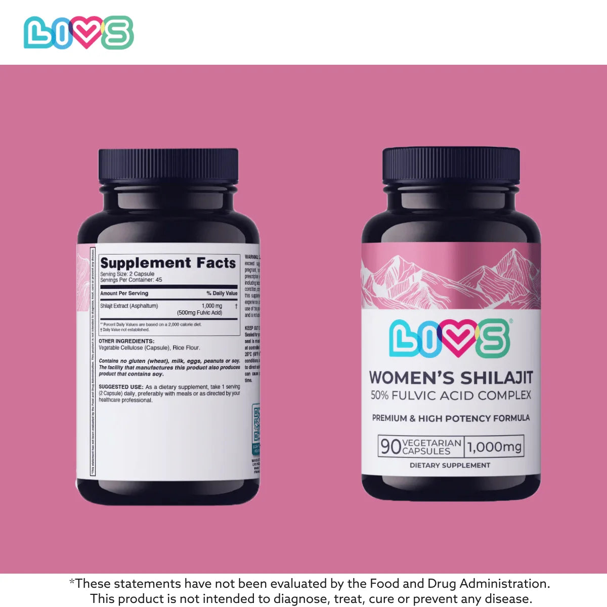 Shilajit Capsules for Women – Fulvic Acid Complex, 1,000Mg Pure Shilajit Extract, Energy, Hormonal Balance, 90 Capsules