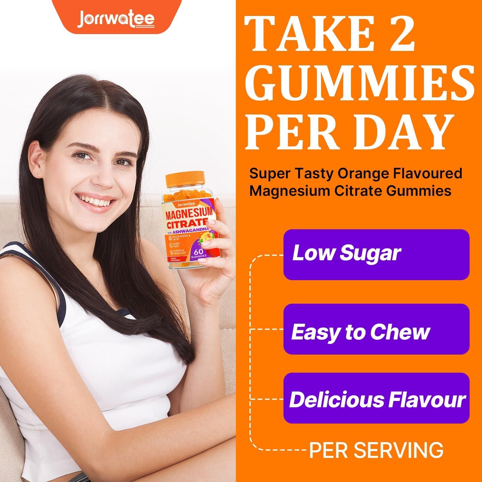 Magnesium Citrate Gummies 2000Mg - Magnesium Citrate + Ashwagandha & L-Theani...