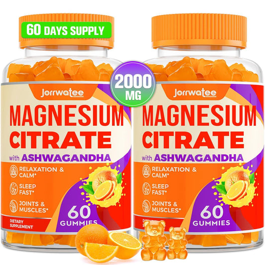 Magnesium Citrate Gummies 2000Mg - Magnesium Citrate + Ashwagandha & L-Theani...