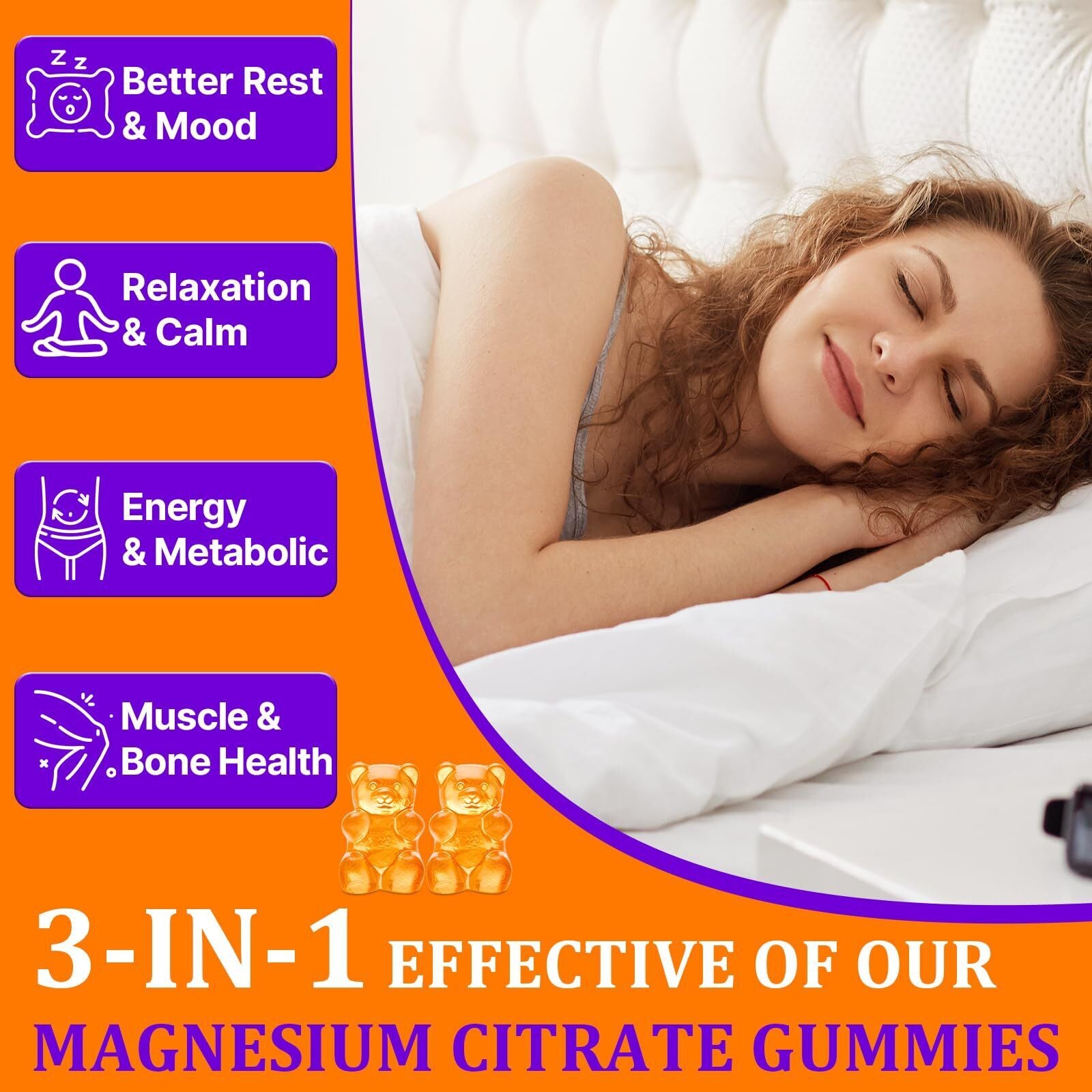 Magnesium Citrate Gummies 2000Mg - Magnesium Citrate + Ashwagandha & L-Theani...
